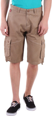 

Sports 52 Wear Solid Men's Brown Cargo Shorts, Khakhi 2.