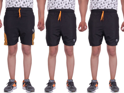 

Belmarsh Striped Men's Multicolor Sports Shorts, Black