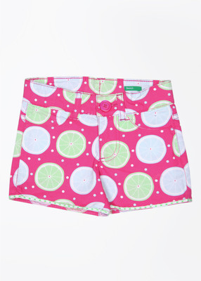 

United Colors of Benetton Short For Girls Printed(Green, 901