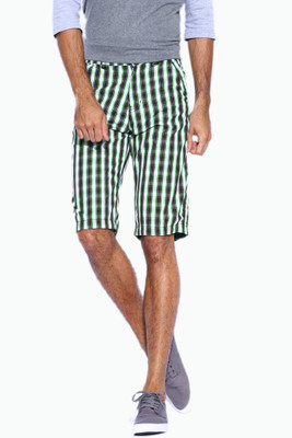 

Sports 52 Wear Checkered Men's Green Basic Shorts