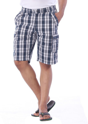 

Born Free Checkered Men's Multicolor Bermuda Shorts, Blue