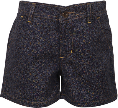 

Bells and Whistles Short For Girls Printed Cotton Linen Blend, Cotton Nylon Blend, Cotton Linen Blend(Blue