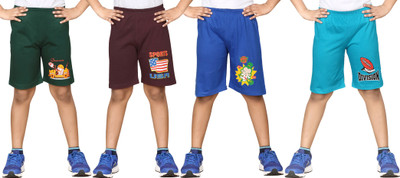 

Dongli Short For Boys Cotton Linen Blend, Cotton Nylon Blend, Cotton Linen Blend(Dark Green, Pack of 4, Combo color