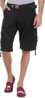 

Sports 52 Wear Solid Men's Black Cargo Shorts