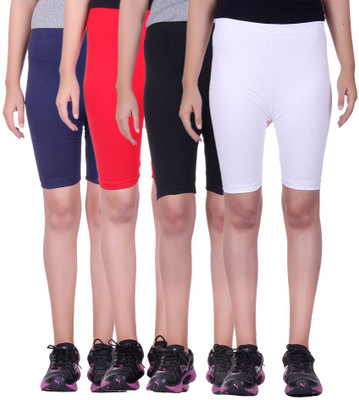 

Alisha Solid Women's Multicolor Cycling Shorts, Black;navy;red;white
