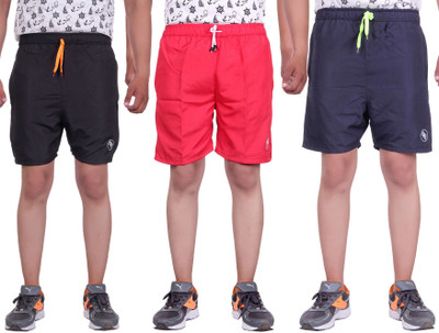 

Belmarsh Striped Men's Multicolor Sports Shorts, Black;navy;red