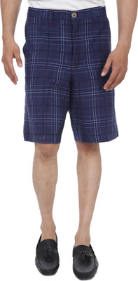 

Reevolution Checkered Men's Blue, White Basic Shorts, Dark indigo