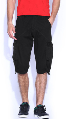 

Sports 52 Wear Solid Men's Black Cargo Shorts