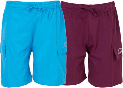 

Ultra Fit Short For Boys Self Design Cotton Linen Blend, Cotton Nylon Blend, Cotton Linen Blend(Multicolor, Pack of 2), Tourq & wine