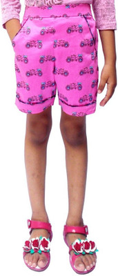 

Tailor Made Short For Girls Cotton Linen Blend, Cotton Nylon Blend, Cotton Linen Blend(Pink