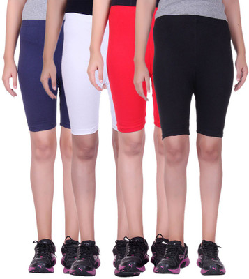 

Alisha Solid Women's Multicolor Cycling Shorts, Black;navy;red;white
