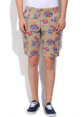 

U.S. Polo Assn Printed Men's Beige Cargo Shorts, Navy