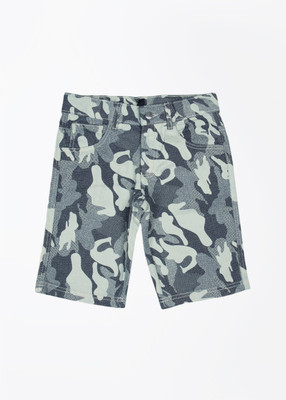 

United Colors of Benetton Short For Boys Printed Cotton Nylon Blend(Blue, Khaki print