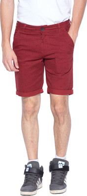 

Mufti Printed Men's Red Basic Shorts, Rust