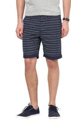 

Jack & Jones Striped Men' Blue Denim Shorts, Dress blues