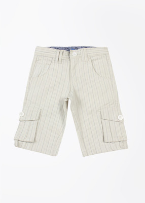 

People Short For Boys Cotton(White, Off white and navy stripes