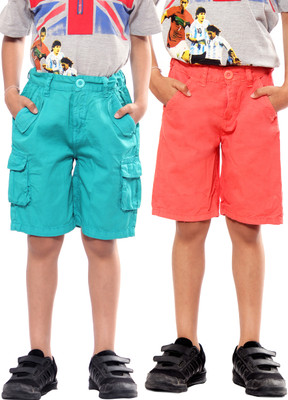 

Uber Urban Short For Boys Cotton Linen Blend, Cotton Nylon Blend, Cotton Linen Blend(Light Blue, Pack of 2, Light blue & orange