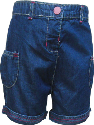 

Tales & Stories Short For Girls Solid Cotton Linen Blend, Cotton Nylon Blend, Cotton Linen Blend(Dark Blue, Pack of 1
