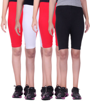

Alisha Solid Women's Multicolor Cycling Shorts, Black;red;white