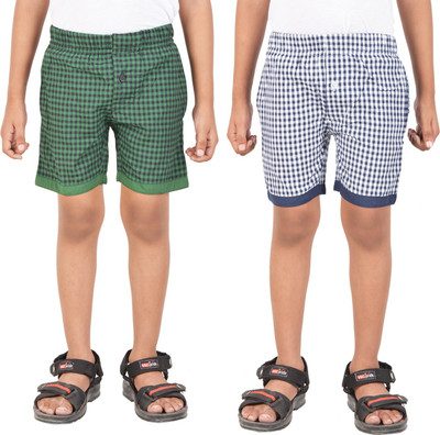

Gkidz Short For Boys Woven Cotton Linen Blend, Cotton Nylon Blend, Cotton Linen Blend(Green, Pack of 2, Green & dark blue