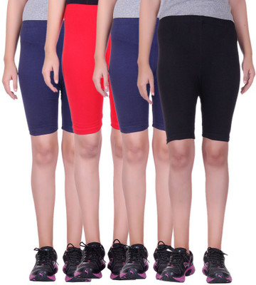 

Alisha Solid Women's Multicolor Cycling Shorts, Black;navy;red