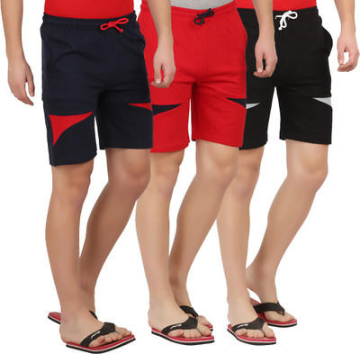 CHECKERSBAY Solid Men Multicolor Sports Shorts