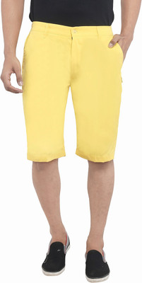 Ashdan Solid Men's Yellow Chino Shorts available at flipkart for Rs.299