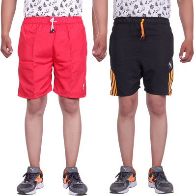 

Belmarsh Solid Men's Multicolor Sports Shorts, Black;red