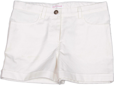 

My Little Lambs Short For Girls Solid Cotton Linen Blend, Cotton Nylon Blend, Cotton Linen Blend(White, Pack of 1, Off white