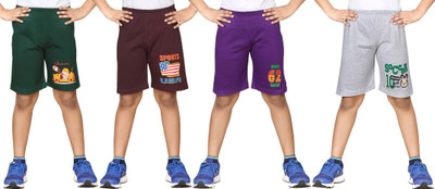 

Dongli Short For Boys Cotton Linen Blend, Cotton Nylon Blend, Cotton Linen Blend(Dark Green, Pack of 4, Combo color