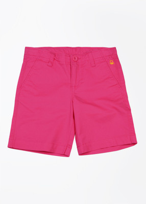 

United Colors of Benetton Short For Girls Solid Cotton Nylon Blend(Pink, 1ab