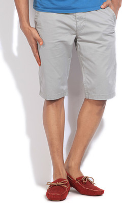 

Breakbounce Solid Men's Grey Basic Shorts, Cement