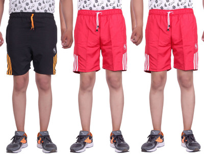 

Belmarsh Striped Men's Multicolor Sports Shorts, Black;red