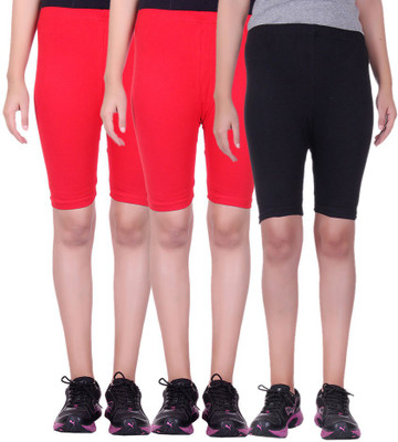 

Alisha Solid Women's Multicolor Cycling Shorts, Black;red