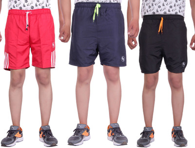

Belmarsh Striped Men's Multicolor Sports Shorts, Black;navy;red