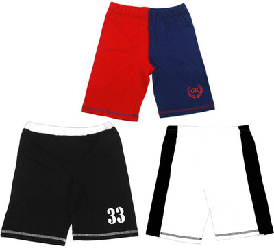 

Gkidz Short For Boys Cotton(Multicolor, Pack of 3, Black