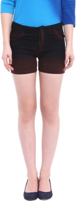 CAMPUS SUTRA Solid Women Black Hotpants
