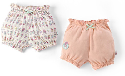 

FS Mini Klub Short For Girls Cotton(Multicolor, Pack of 2, Peach&aop