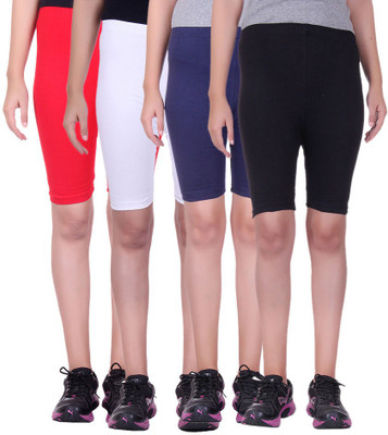 

Alisha Solid Women's Multicolor Cycling Shorts, Black;navy;red;white