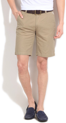 

Pepe Jeans Solid Men's Beige Basic Shorts, Fawn