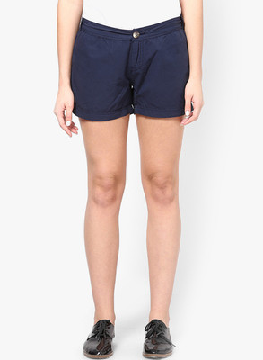 

Only Solid Women's Dark Blue Basic Shorts, Mood indigo