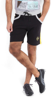 

Sports 52 Wear Solid Men's Black, Yellow Sports Shorts
