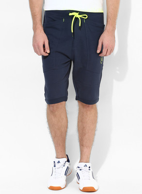 Jack & Jones Solid Men's Blue Cargo Shorts, Dress blues