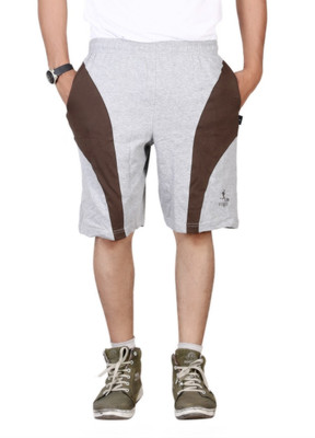 Vego Solid Men Grey Bermuda Shorts