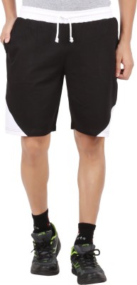 CHECKERSBAY Solid Men Black Sports Shorts