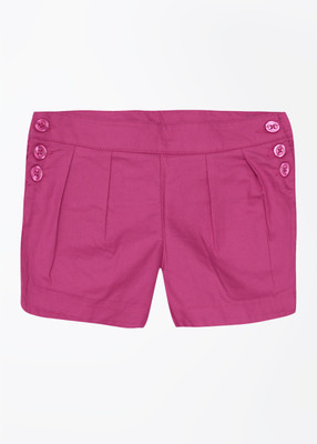 

United Colors of Benetton Short For Girls Solid Cotton Linen Blend, Cotton Nylon Blend, Cotton Linen Blend(Pink, 14y