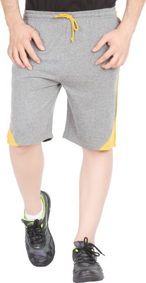 CHECKERSBAY Solid Men Grey Sports Shorts