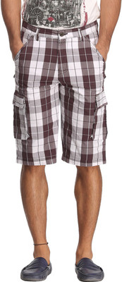 

Born Free Checkered Men's Multicolor Bermuda Shorts, Brown
