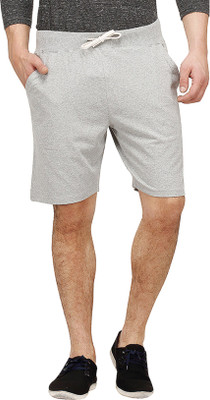 

Campus Sutra Solid Men Grey Sports Shorts