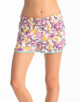 

PrettySecrets Floral Print Women's Multicolor Basic Shorts, Black